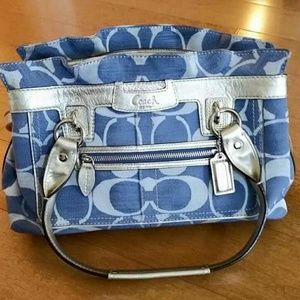 ✔SOLD✔ Authentic Coach Denim Blue with Silver