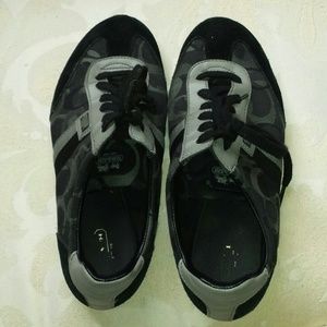 Coach Size 11 Kinsley Grey and Black Sneakers