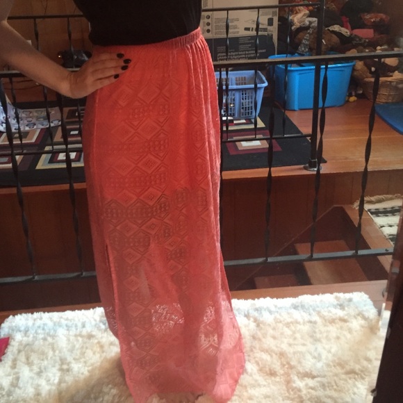Orange Maxi Skirt