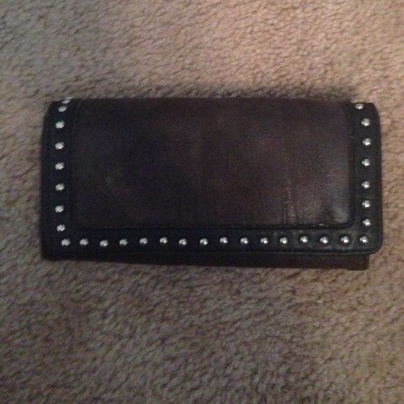 Brown Embellished Leather Wallet