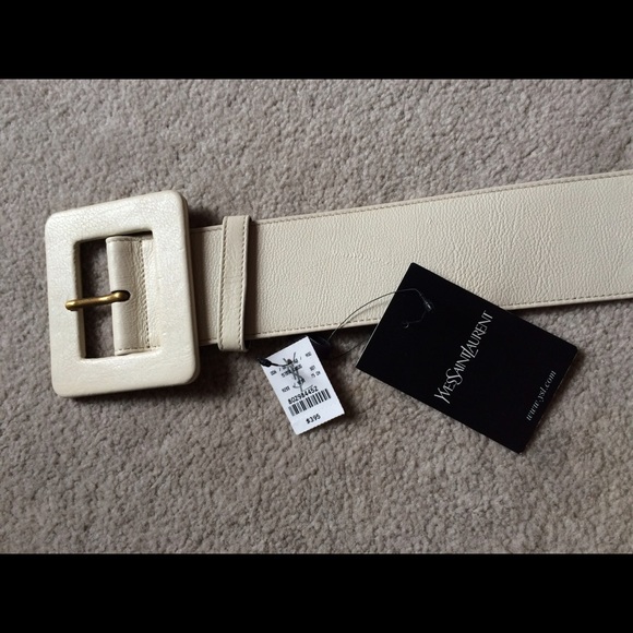 ysl belt white