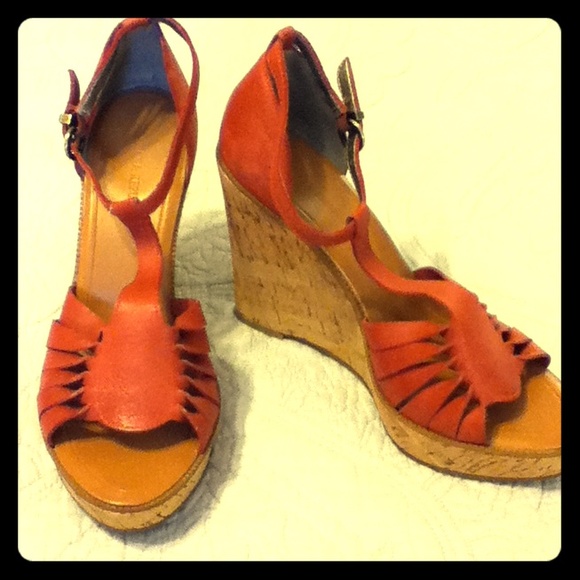 NEVER WORN!! GORGEOUS cork & leather Wedges <3