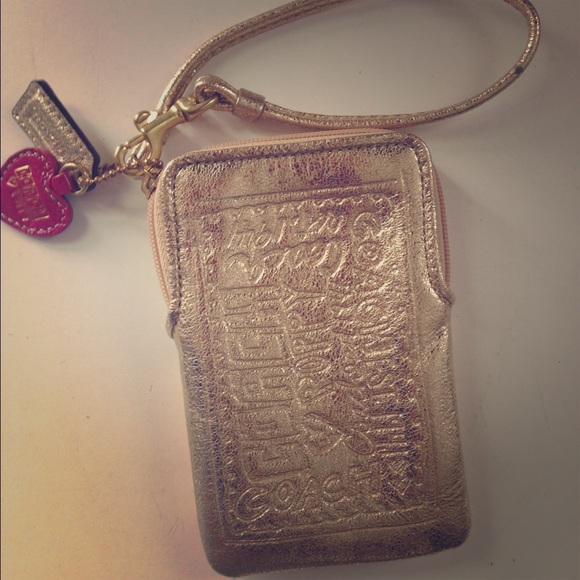 Rare Gold Coach Poppy Wristlet