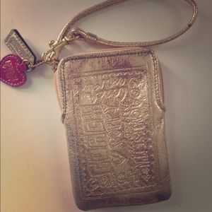Rare Gold Coach Poppy Wristlet