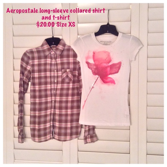 Aeropostale collard shirt and t-shirt