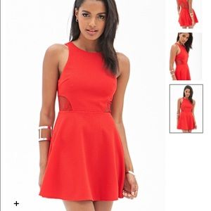 Forever 21 Red Dress with lace cutouts