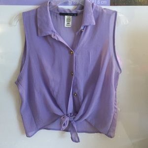 Purple Tie Up Top