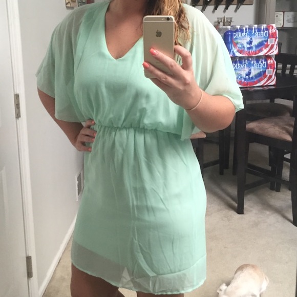 ✨mint chiffon mini dress✨ - Picture 3 of 4