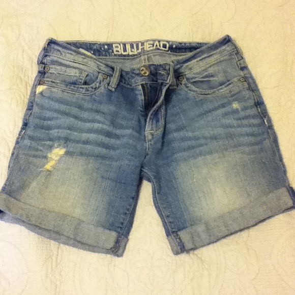 Destructed denim cuffed Shorts!!