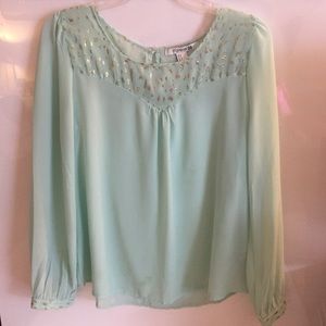 Mint Flowy Top