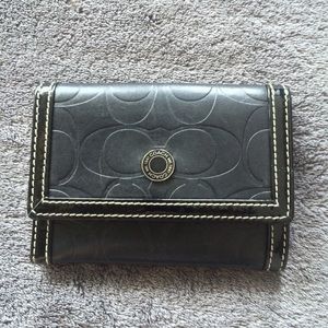 Coach black leather wallet/business card holder