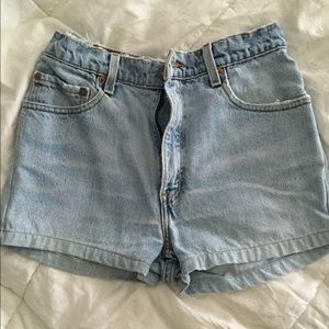Levi's high waisted denim shorts