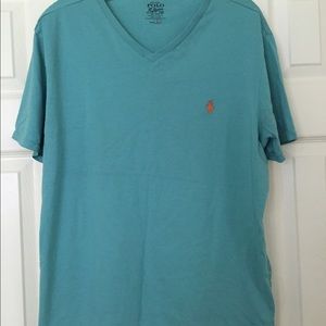 SOLD Ralph Lauren Aqua V-neck Tee