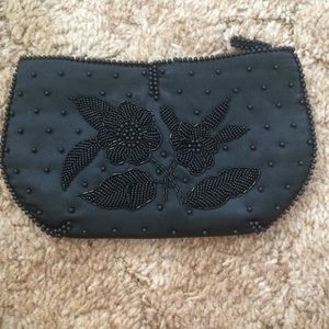 Beautiful black beaded Japanese clutch
