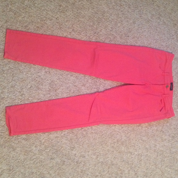 coral skinny jeans