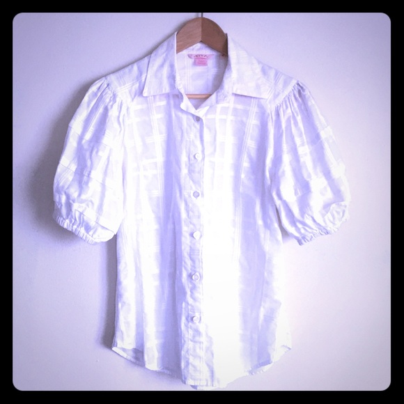 Pink Tartan White Blouse