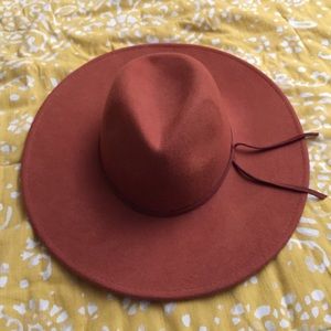 Orange wide brimmed hat