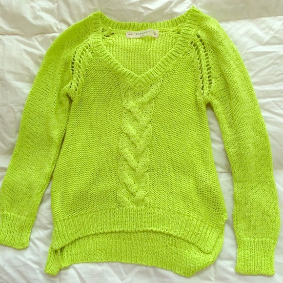 Zara bright lime/neon knit sweater