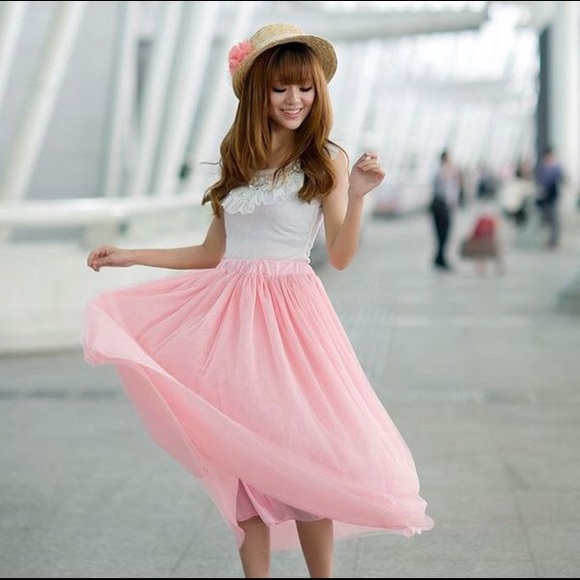 Pink Tutu Long Skirt