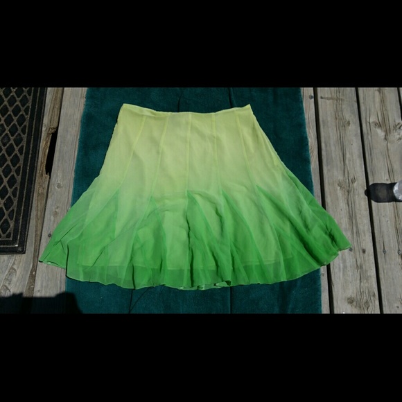 Green Ombre Chiffon Worthington Skirt
