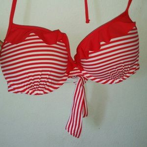 Red striped abercrombie bikini