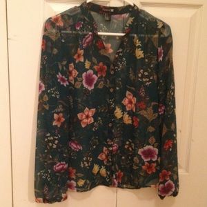Floral button down blouse