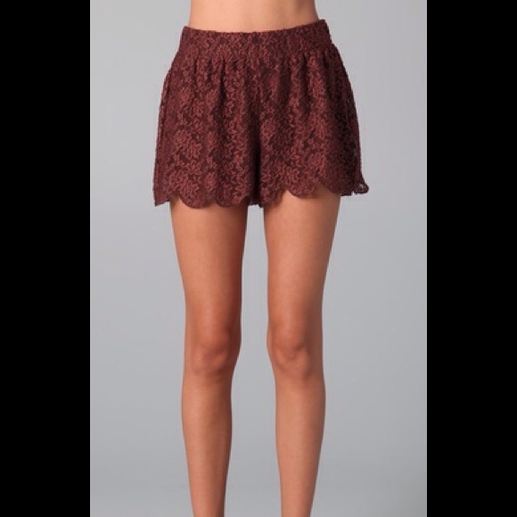 Free People Scalloped Lace Shorts