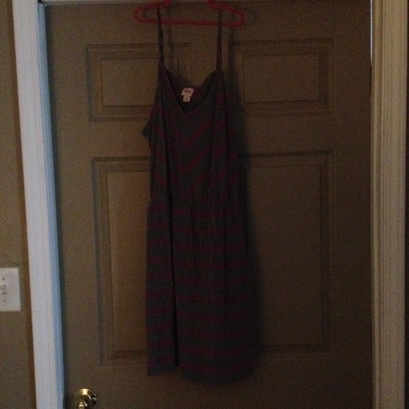 Pink and gray striped dress