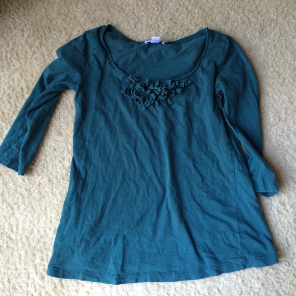 Ann Taylor loft long sleeve green shirt small