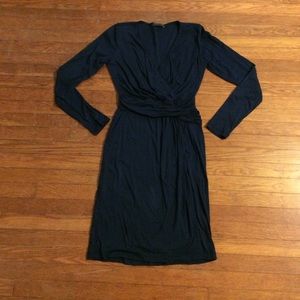 Anthropologie Long-sleeved Navy Blue Dress