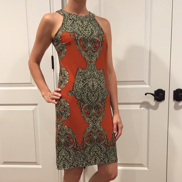 NWOT INC orange printed dress