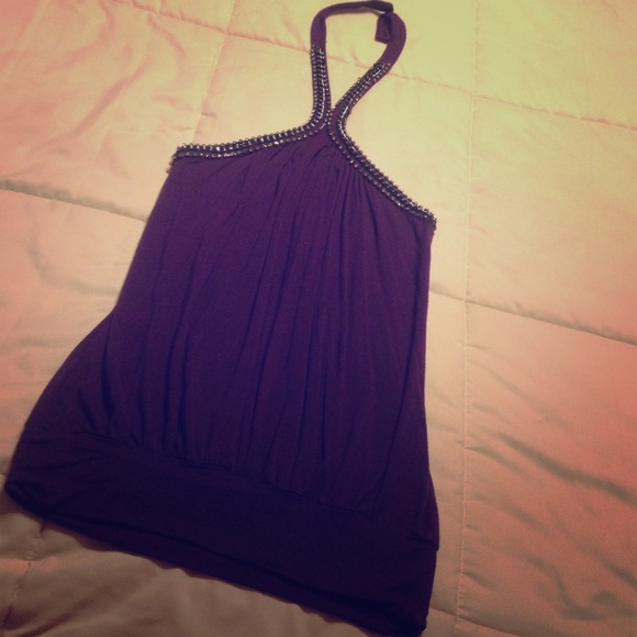 Rhinestone purple halter 💜