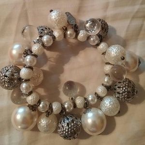 Silver And pearl white braclet