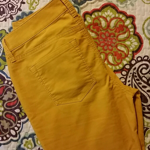 Mustard yellow cords.