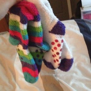 Two pairs of fuzzy socks