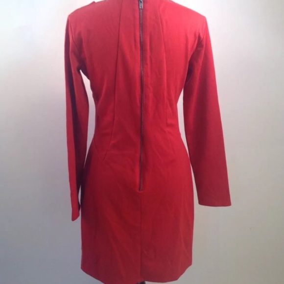W118 Walter Baker Red Exposed Zipper Dress #1047 - Picture 2 of 4