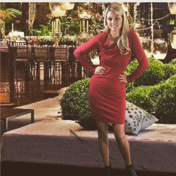 W118 Walter Baker Red Exposed Zipper Dress #1047 - Picture 4 of 4