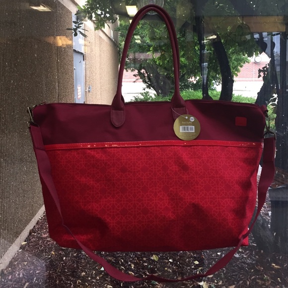 Oversized Merlot and Red Colored Duffle - Picture 1 of 2