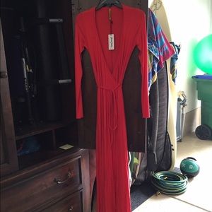 BNWT Rachel Pally red wrap maxi dress