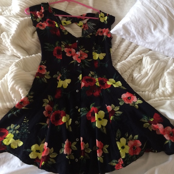 Navy Floral Dress