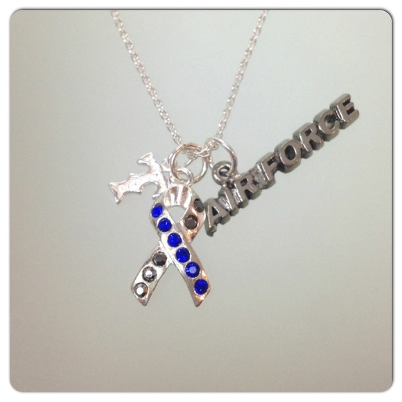 Swarovski Awareness Ribbon Necklace - Air Force