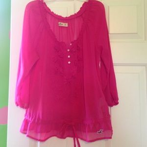 Pink Hollister 3/4 sleeve shirt!
