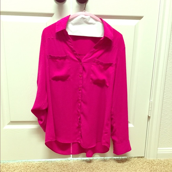 Hot pink Express work shirt💗