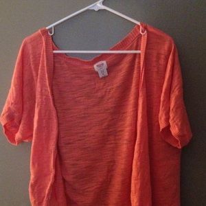 Peach short sleeve cardigan