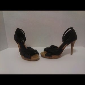 Black open toe heels