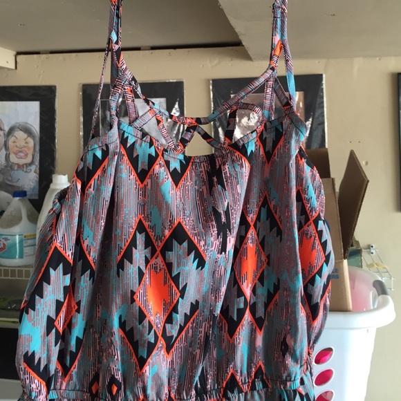 Dresses & Skirts - Coral, Teal and Black romper