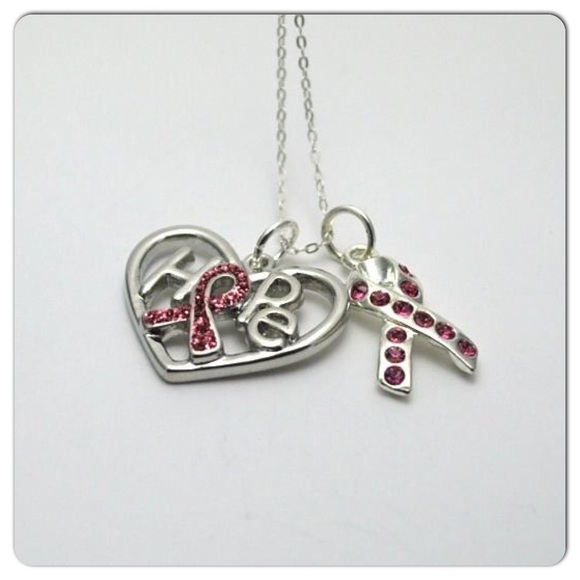 Swarovski Awareness Ribbon Necklace - Pink/Hope