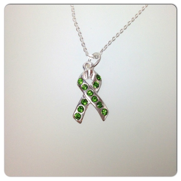 Swarovski Awareness Ribbon Necklace - Green