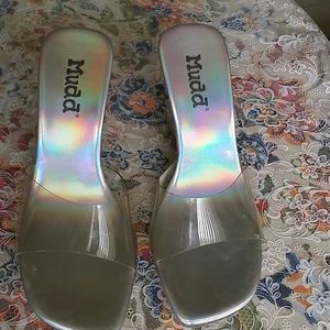 Clear wedge shoes