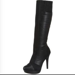 Black high knee boots